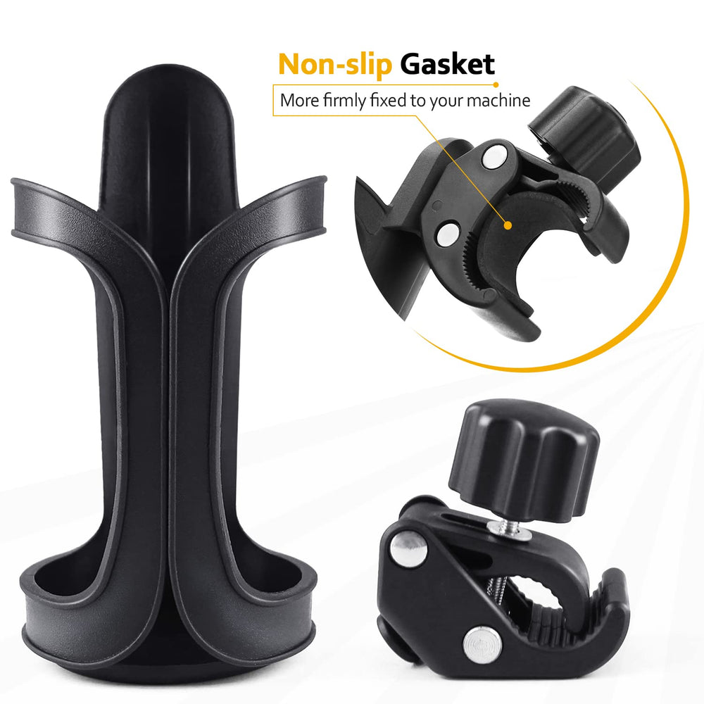 BundlePRO pram cup holder shows 360 rotation for flexible access from any side.