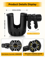 BundlePRO universal cup holder on bike secures cups on bumpy roads