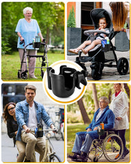 Easy mounting on strollers, wheelchairs, bikes and walkers without tools.