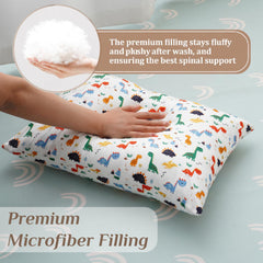 Bunnikins & Clover removable pillowcase image shows easy-care machine washing.