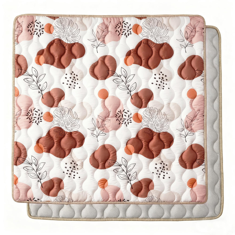 Bunnikins & Clover baby play mat folded compact for storage and portability.