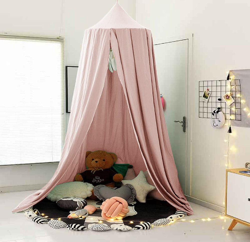 Bunnikins & Clover bed canopy for baby crib adds a soft, breathable shelter.