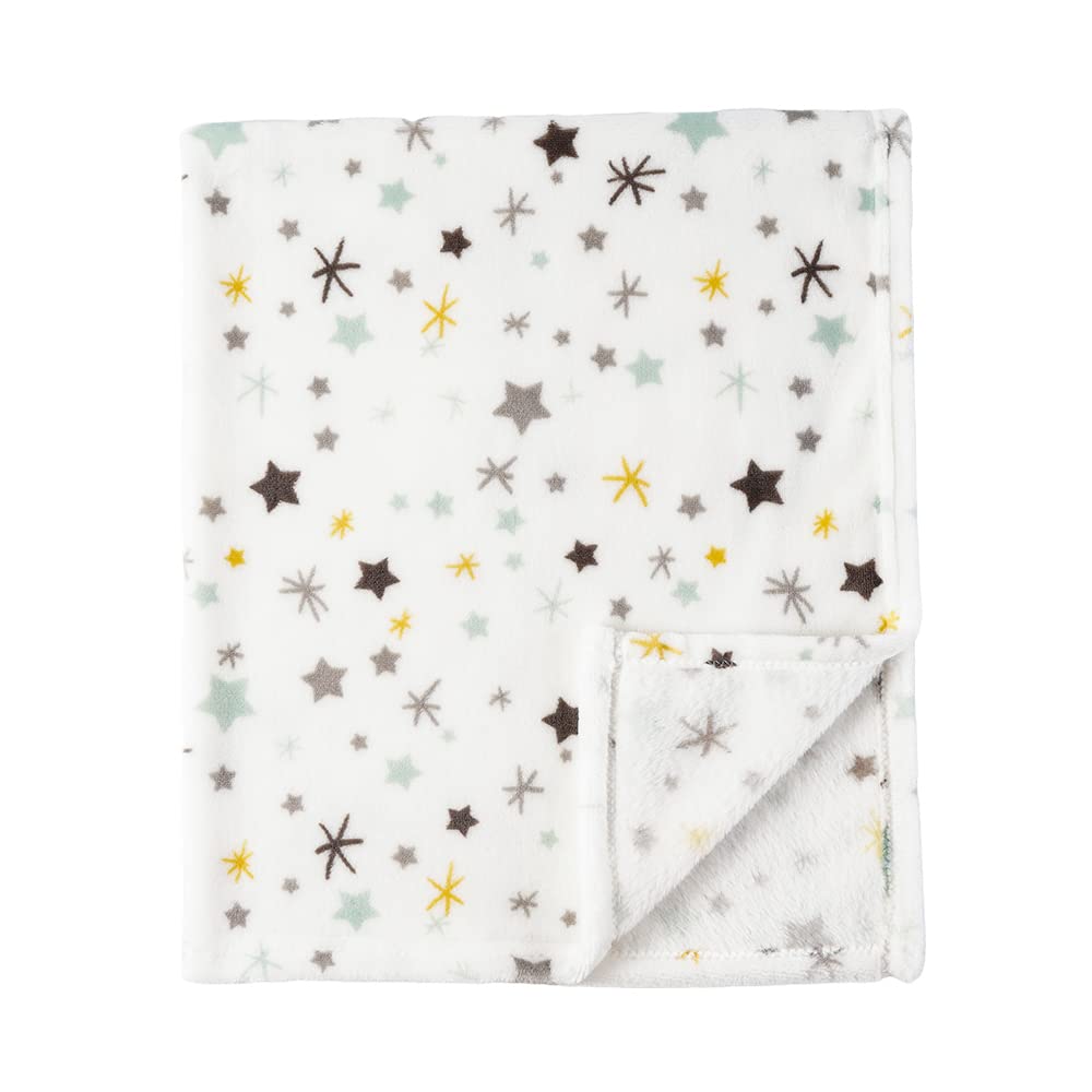 Bunnikins and Clover blanket floral design close-up shows premium print and neat stitching.