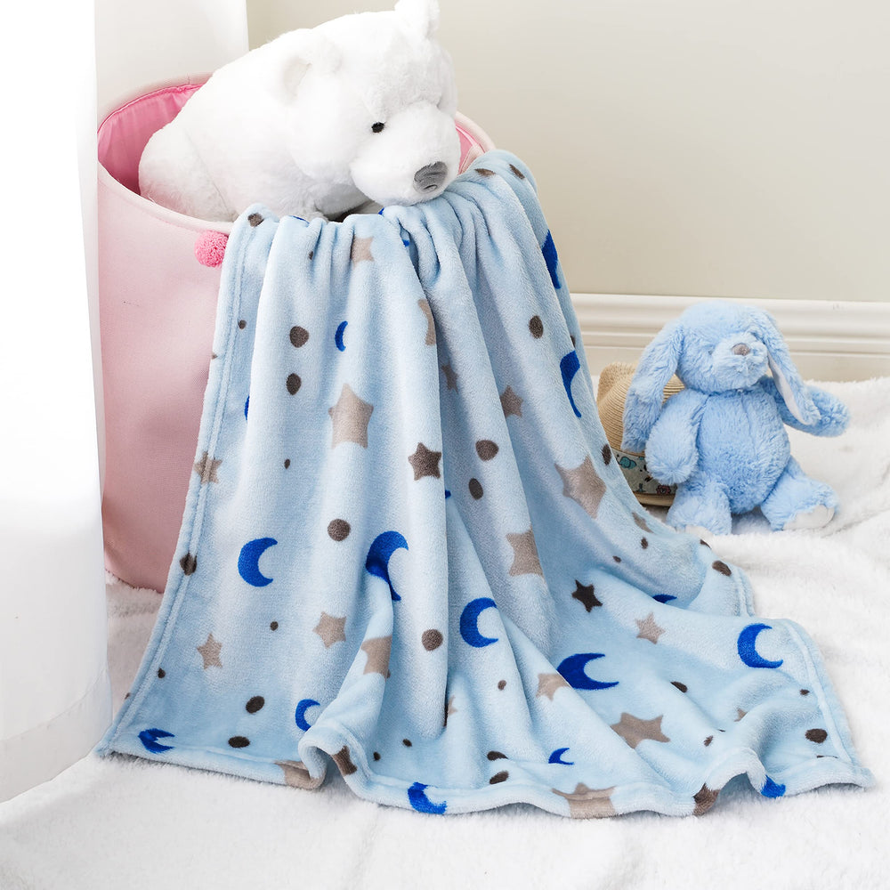 Bunnikins & Clover lightweight plush baby blanket; overall view for cozy nap time.