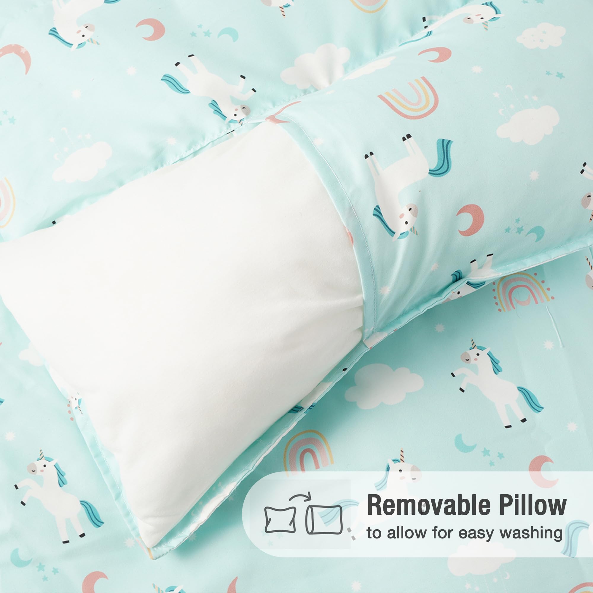 Bunnikins & Clover plush minky blanket adds cozy warmth for nap time.