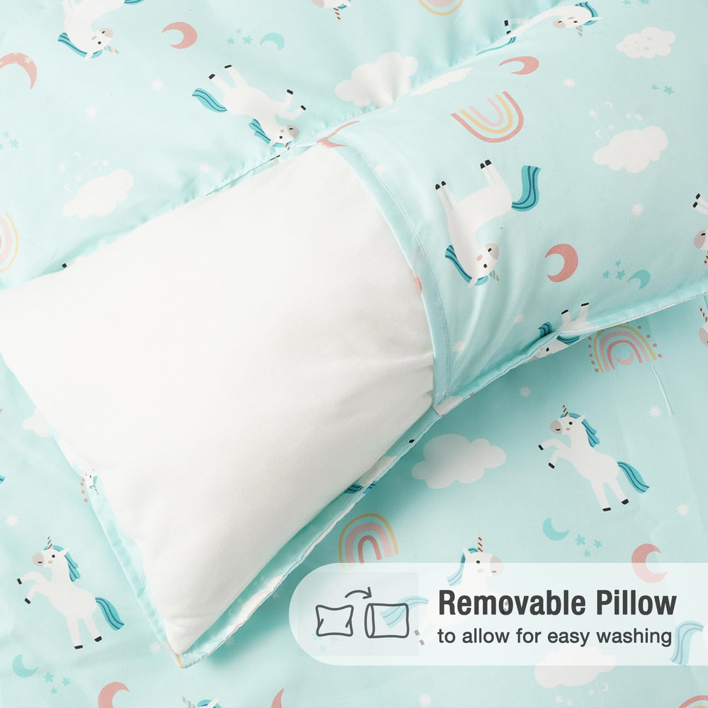Bunnikins & Clover plush minky blanket adds cozy warmth for nap time.