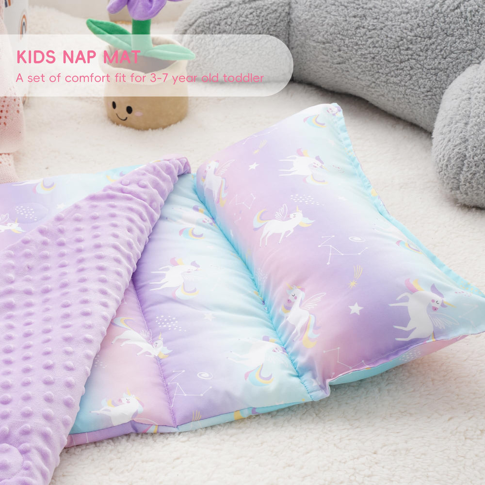 Close-up of plush Minky dot fabric on Bunnikins & Clover nap mat