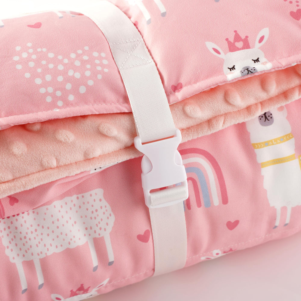 Removable pillow on Bunnikins & Clover nap mat for easy washing