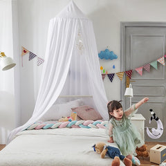 Bunnikins & Clover canopy enhances nursery decor with a castle-like dreamy setting.