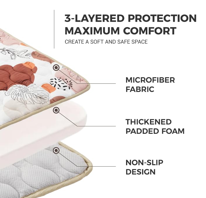 Bunnikins & Clover play mat with non-slip bottom for stable play.