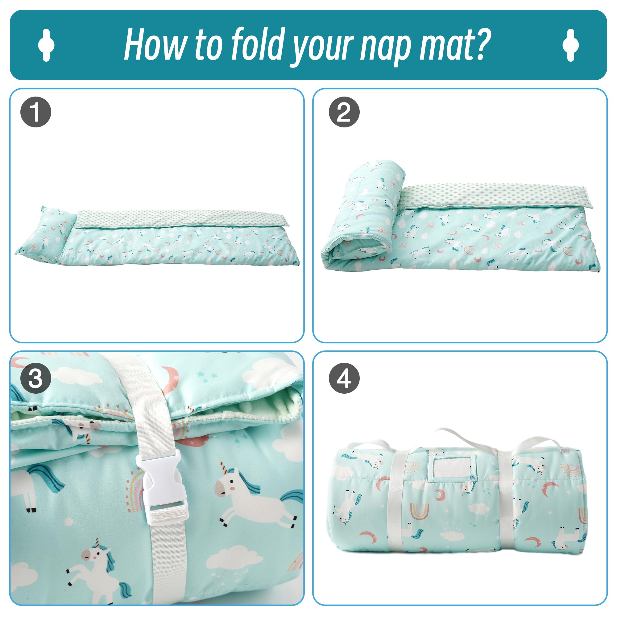 Bunnikins & Clover removable pillow highlights easy washing and quick cleaning.