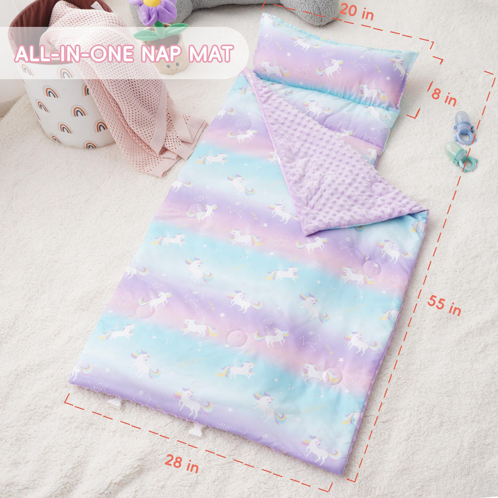 Removable pillow on Bunnikins & Clover nap mat for easy washing