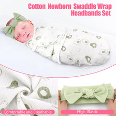 Bunnycool preemie swaddle leaf pattern keeps baby cozy