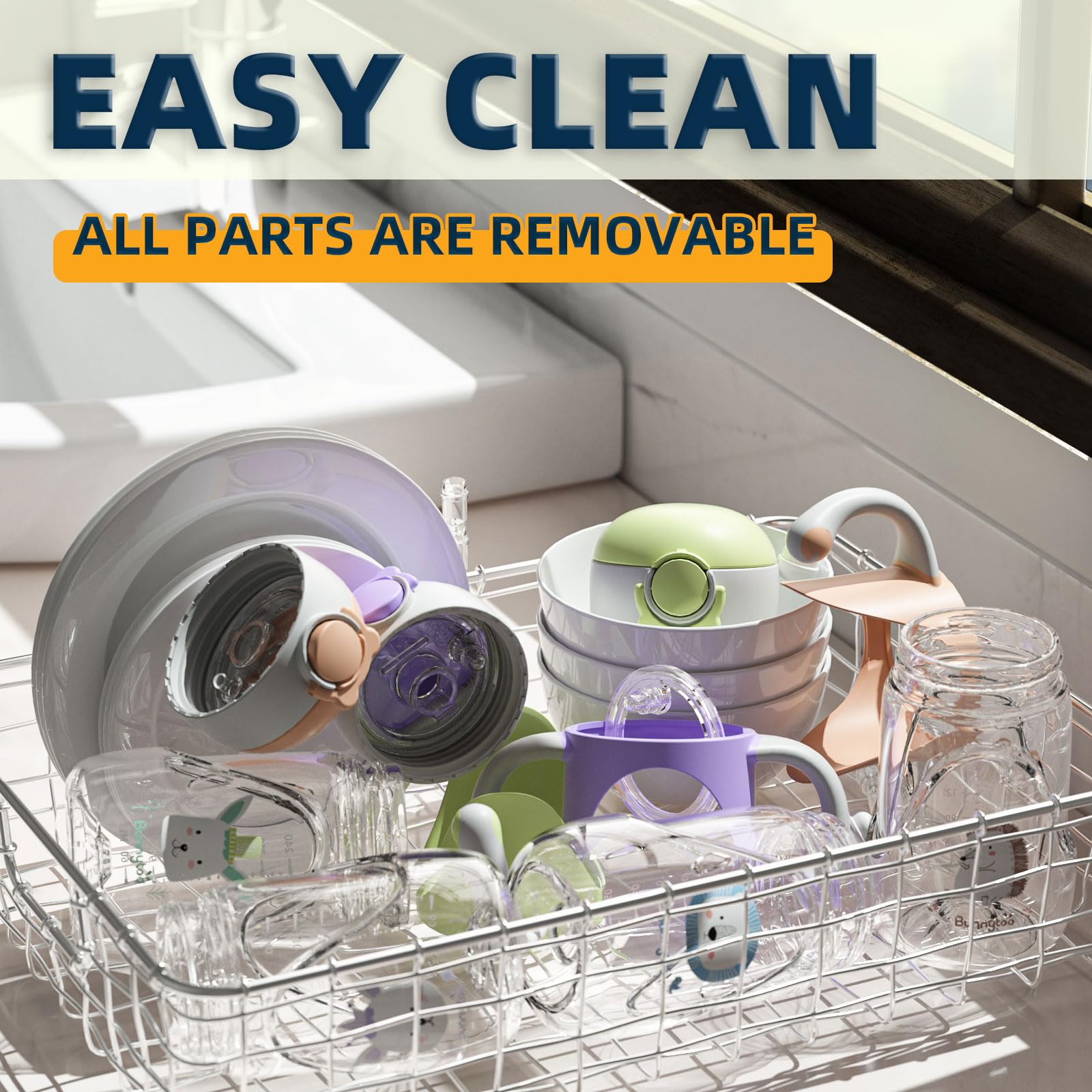 Bunnytoo Tritan durability withstands drops and rough handling.