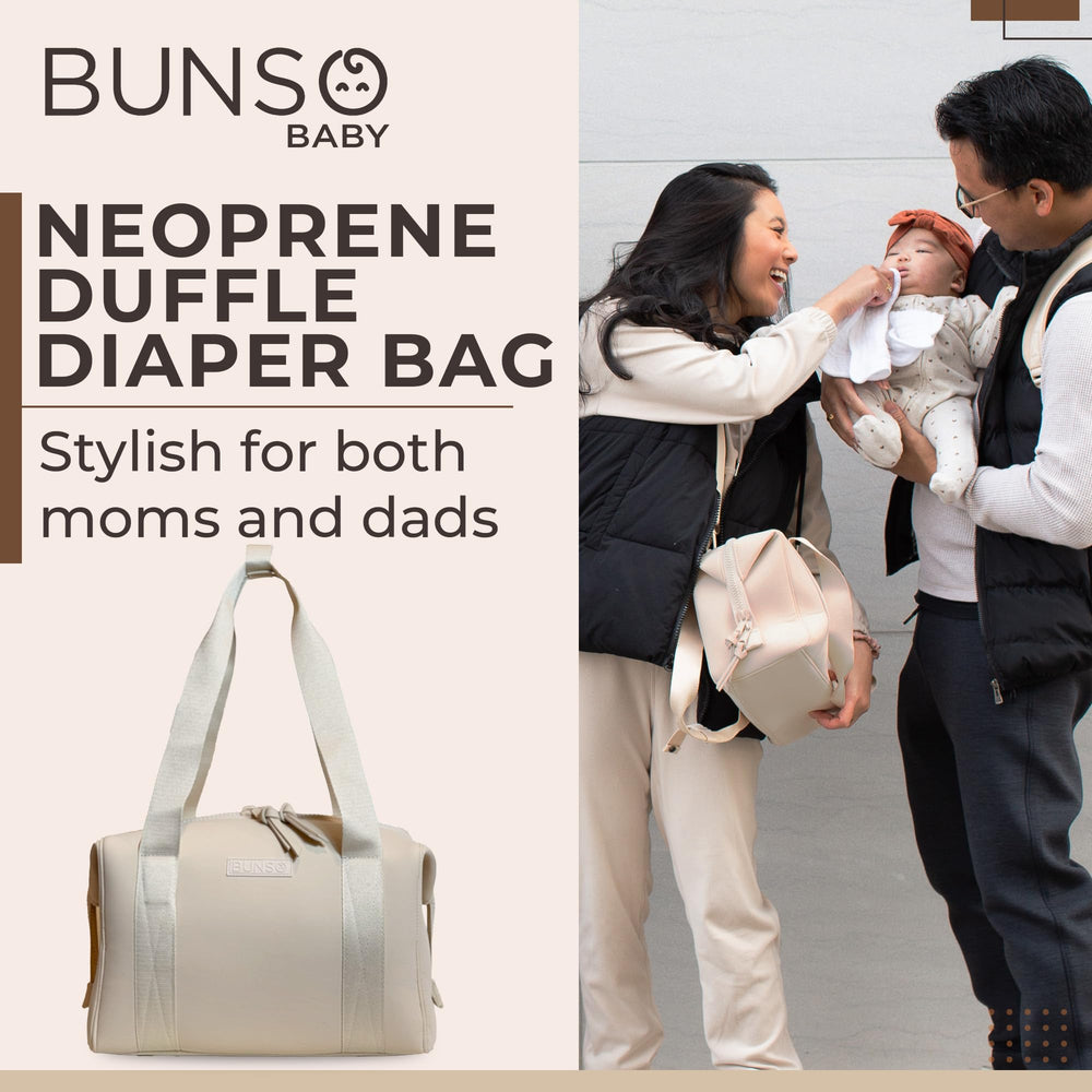 BUNSO Baby Diaper Bag Tote changing pad offers clean, portable comfort on the go.