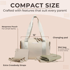 BUNSO Baby Diaper Bag Tote wet bag keeps moisture separated during outings.