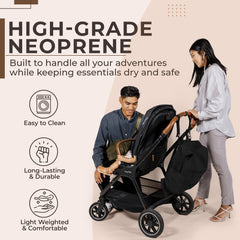 BUNSO Baby neoprene bag interior organizers—clearly separated spaces for clothes, snacks, and essentials