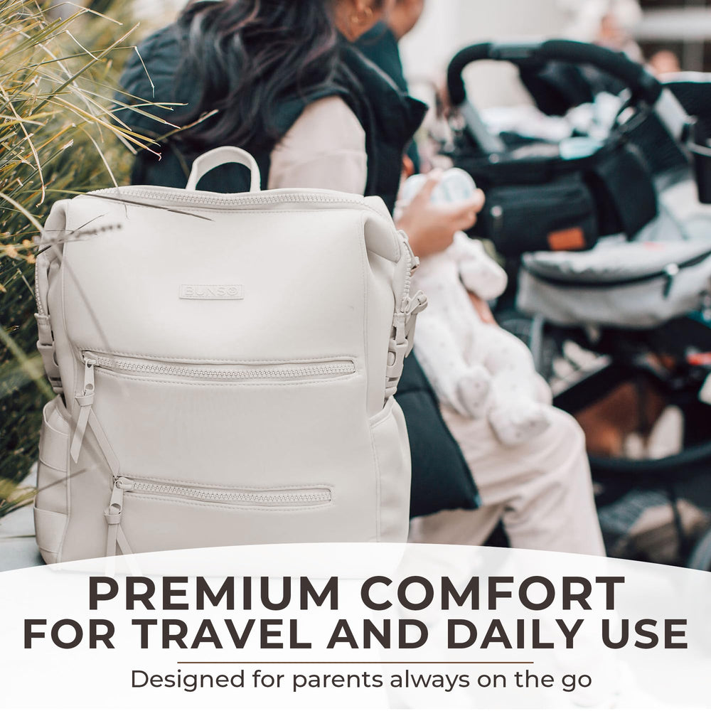 BUNSO Baby Neoprene Diaper Bag luggage pass through for easy travel