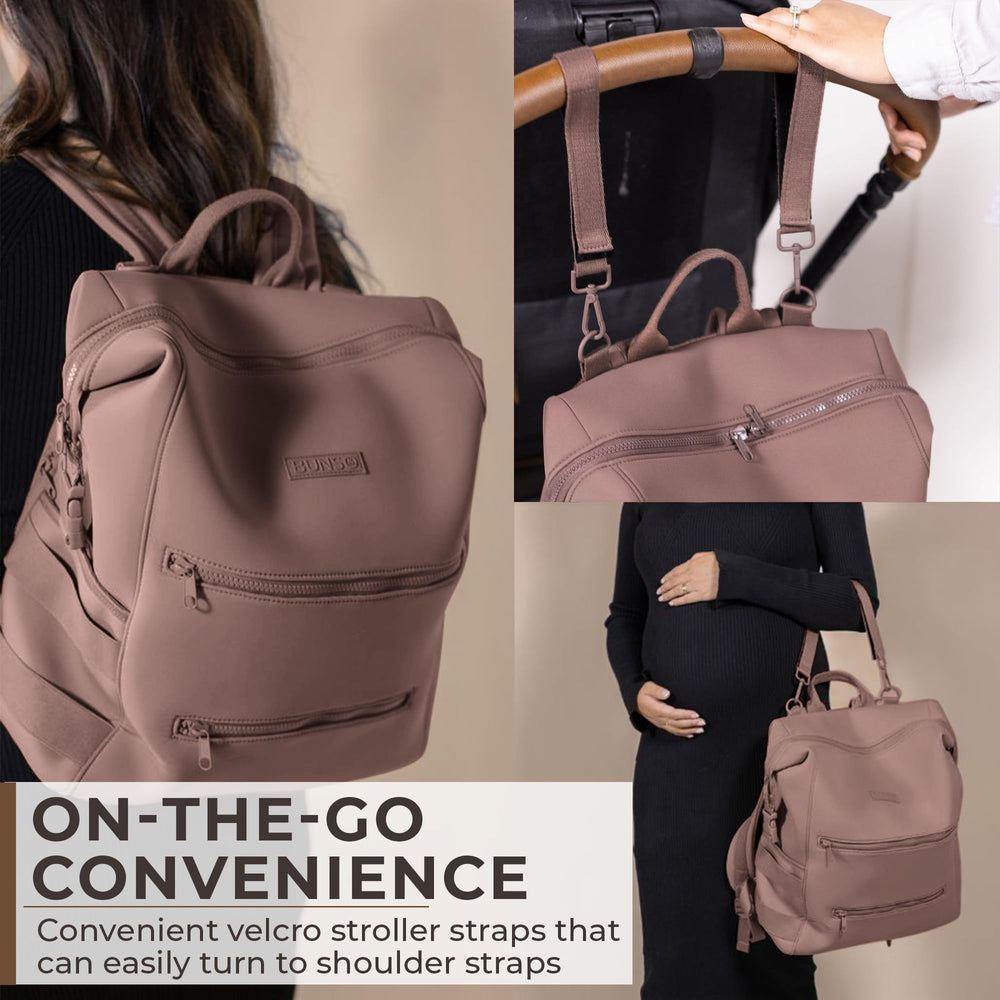 BUNSO Baby diaper bag with stroller straps for hands-free outings