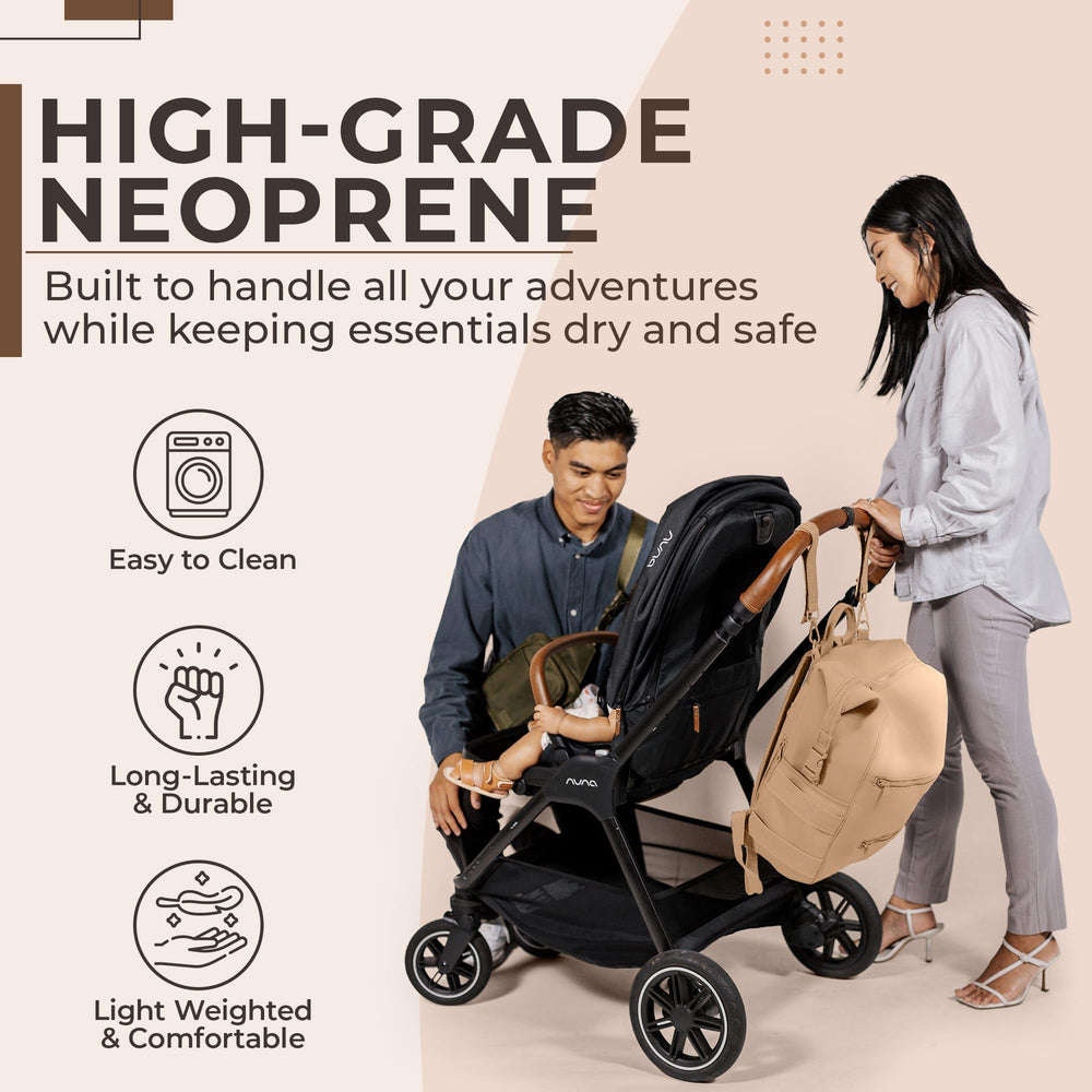 BUNSO Baby diaper bag back panel and straps ensuring comfortable wear on long trips