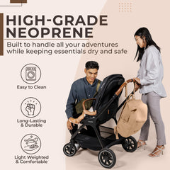 BUNSO Baby diaper bag back panel and straps ensuring comfortable wear on long trips