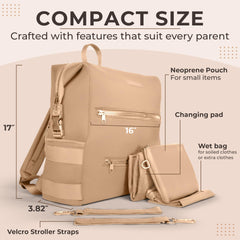 BUNSO Baby changing pad with bag interior for quick on-the-go diaper changes