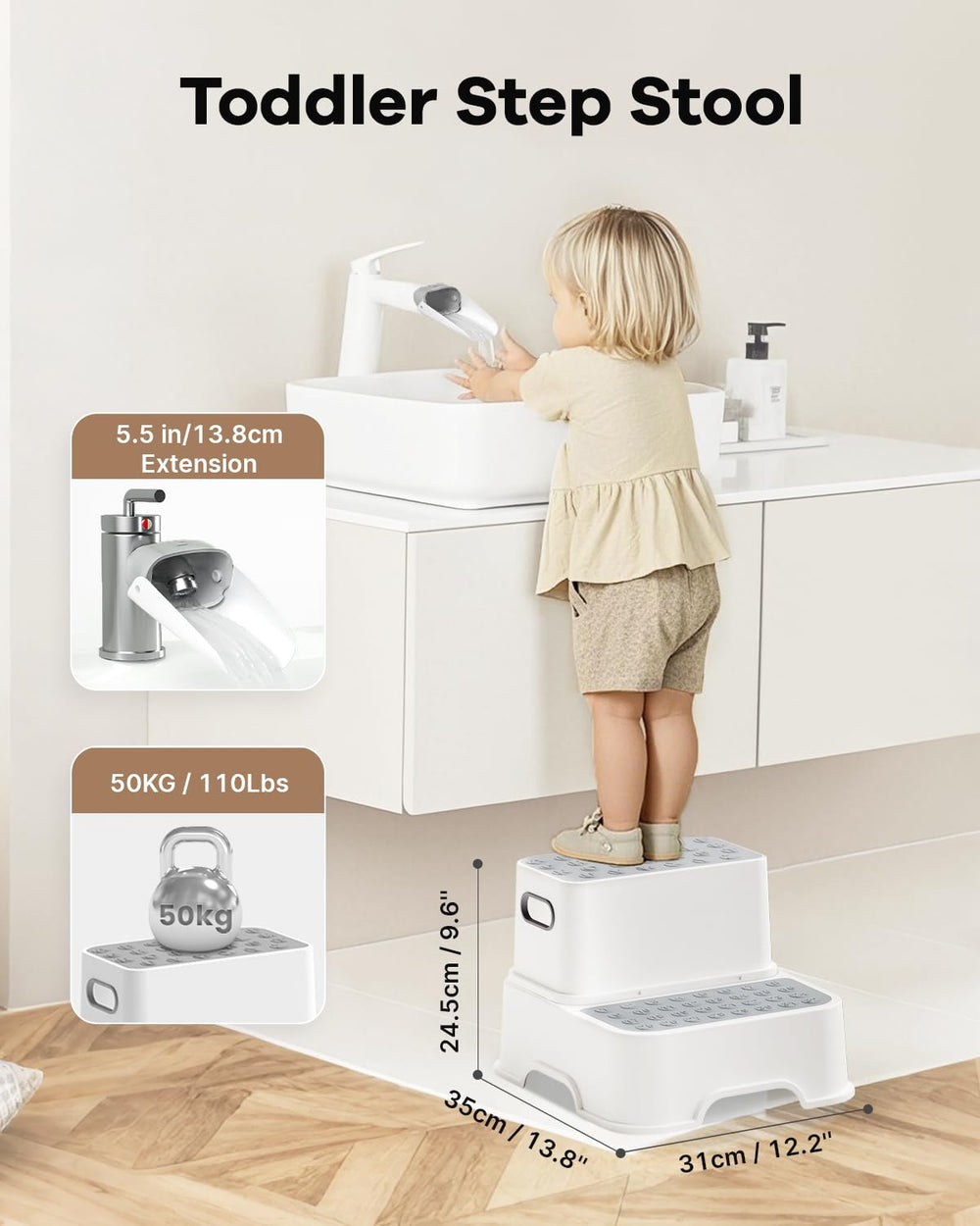 Bunwag spout extender shown with faucet extension for convenient rinsing
