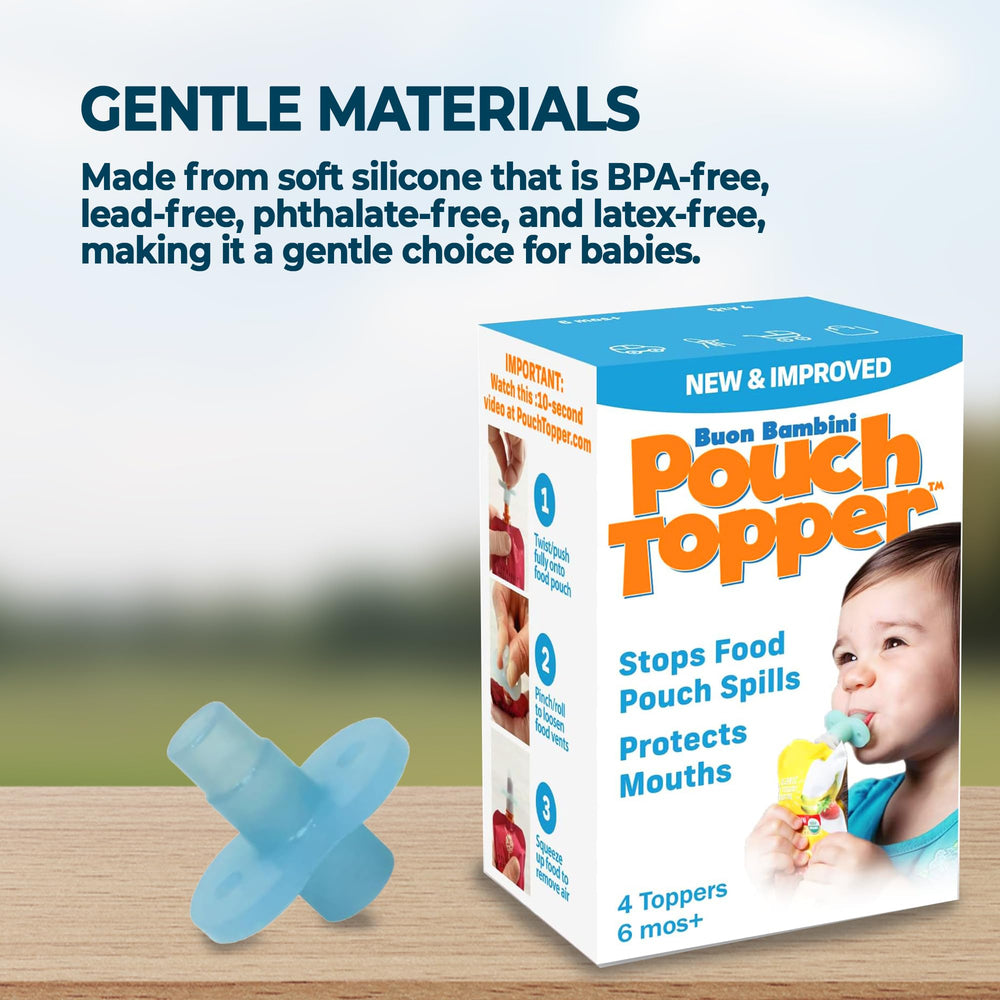 Buon Bambini Aqua Blue toppers travel-friendly design for meals on the go