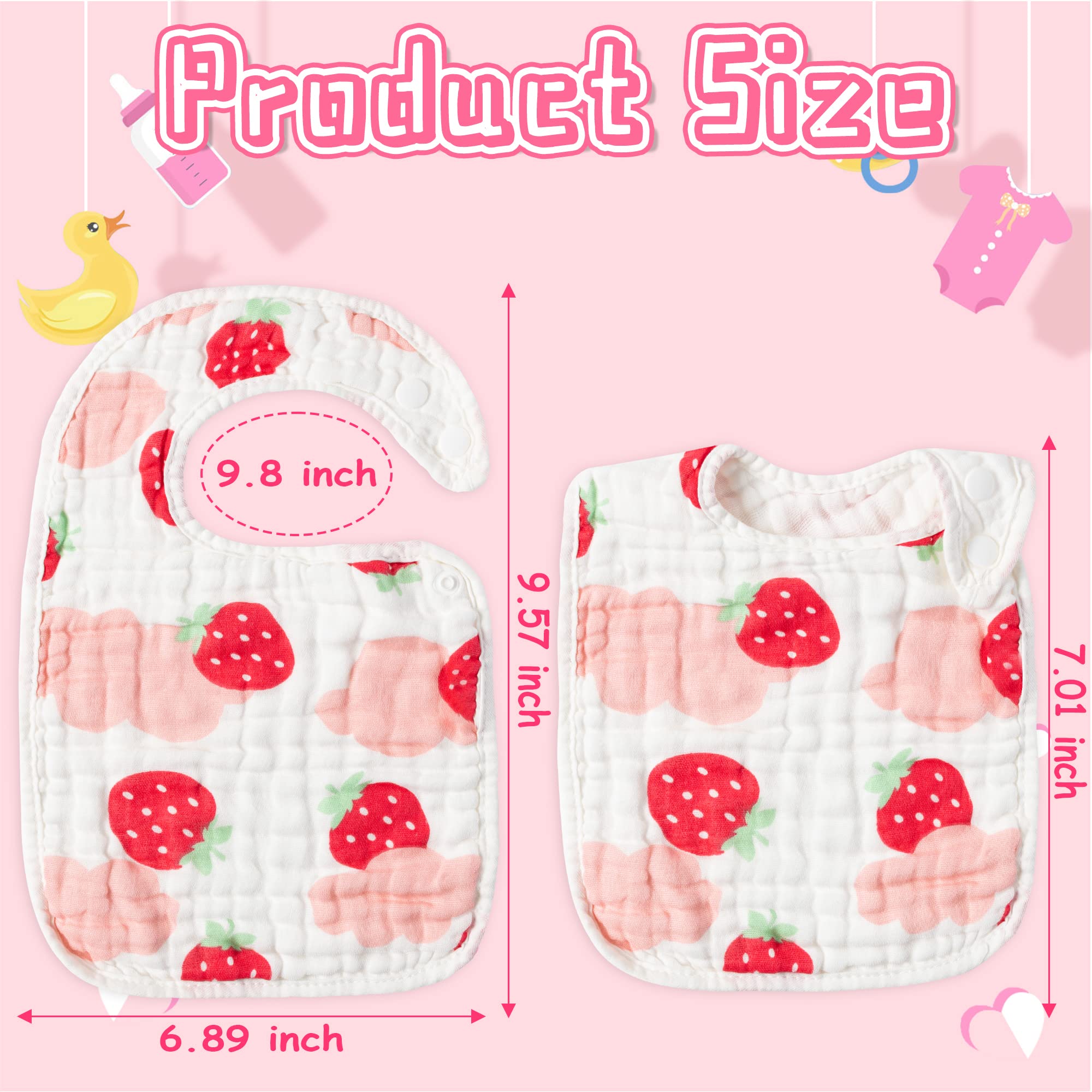 BUoonyer soft-6layer cotton bib highlights plush absorbency to reduce drool mess.