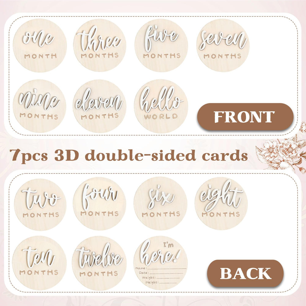 Burbell 3D carved milestones add depth to baby portrait photos.