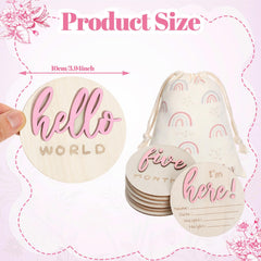 Burbell 3D carved milestone discs add depth and character to each monthly photo.