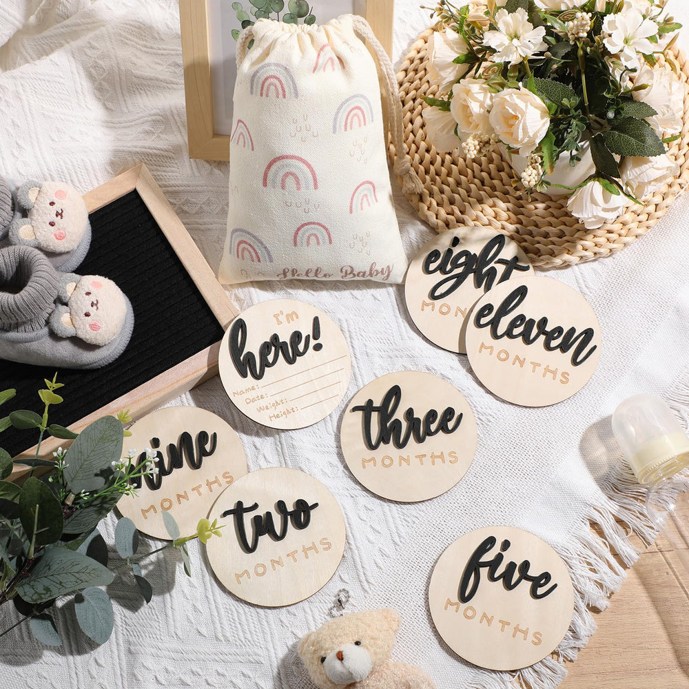 Burbell hello world milestone card captures newborn moments for cherished announcements