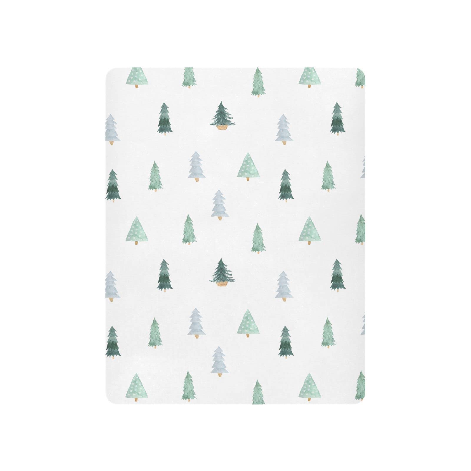 Burbuja Christmas Tree crib sheet closeup texture shows soft modal fabric