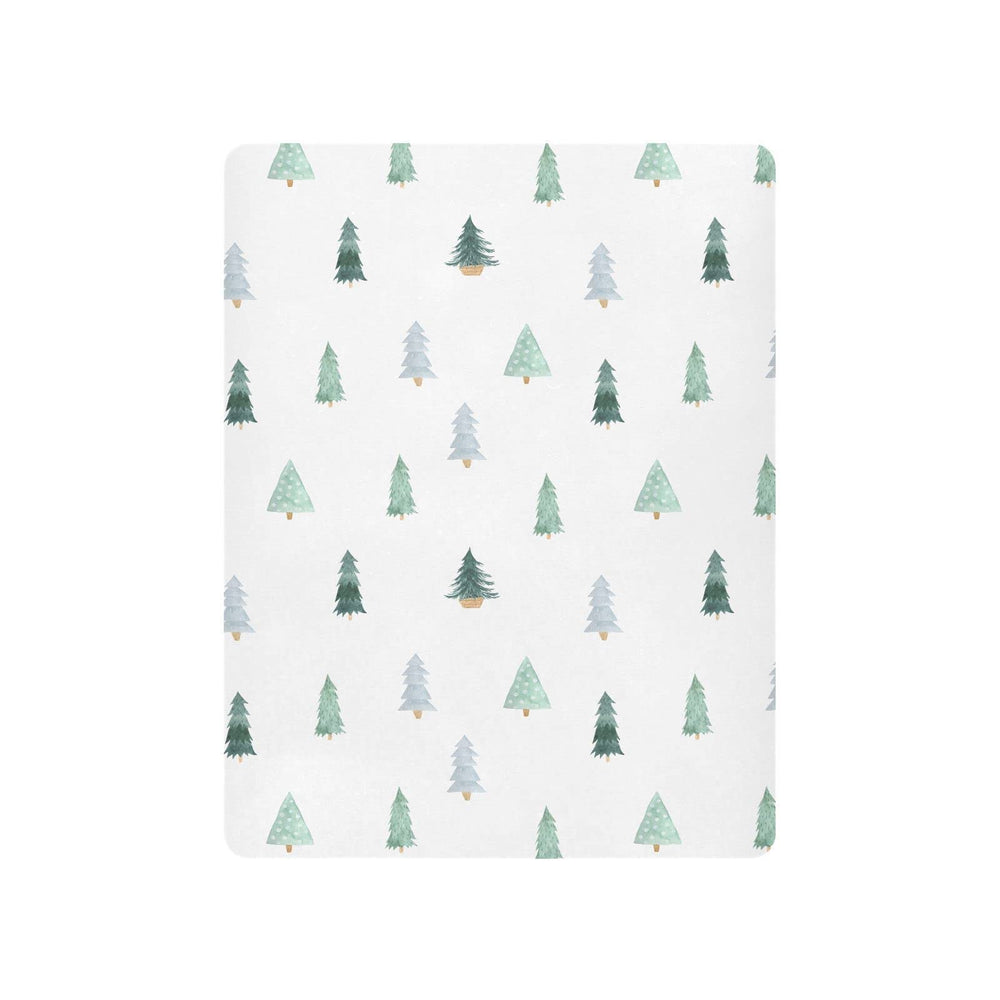 Burbuja Christmas Tree crib sheet closeup texture shows soft modal fabric