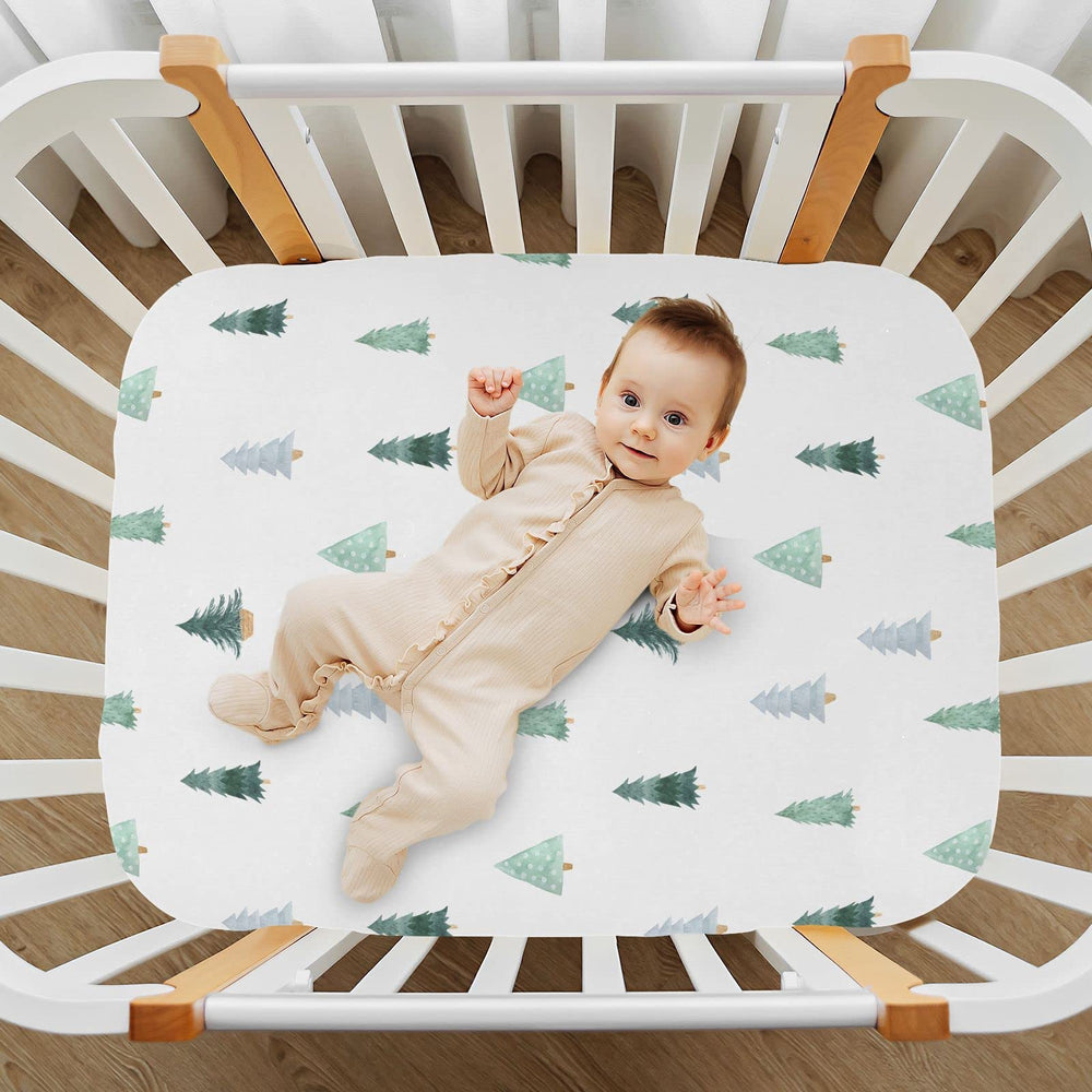 Burbuja Christmas Tree crib sheet toddler bed fit for growing kids