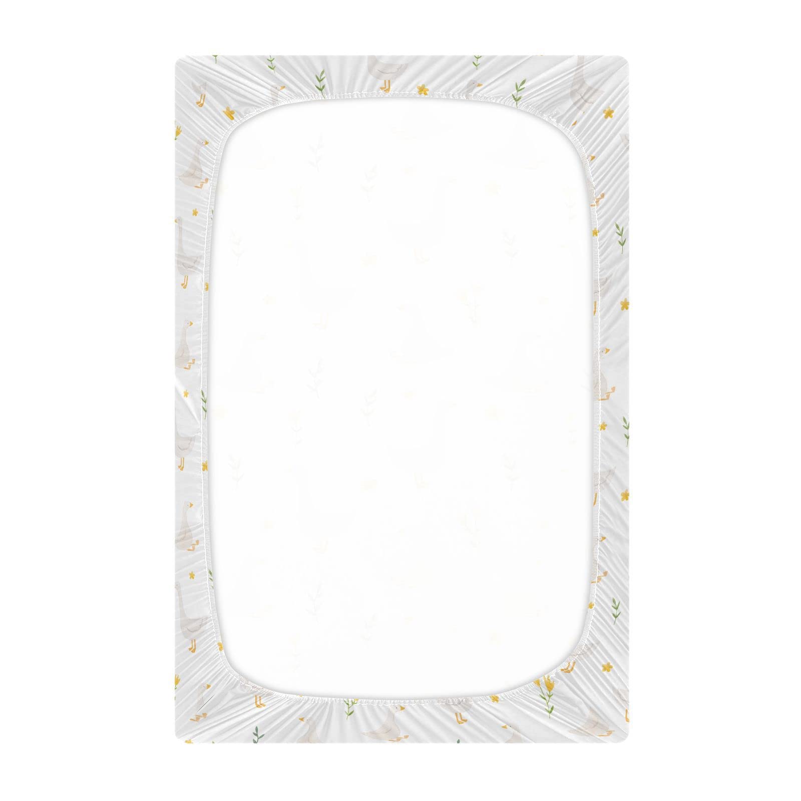 Burbuja Goose Bird Twig crib sheet with snug elastic band for secure fit