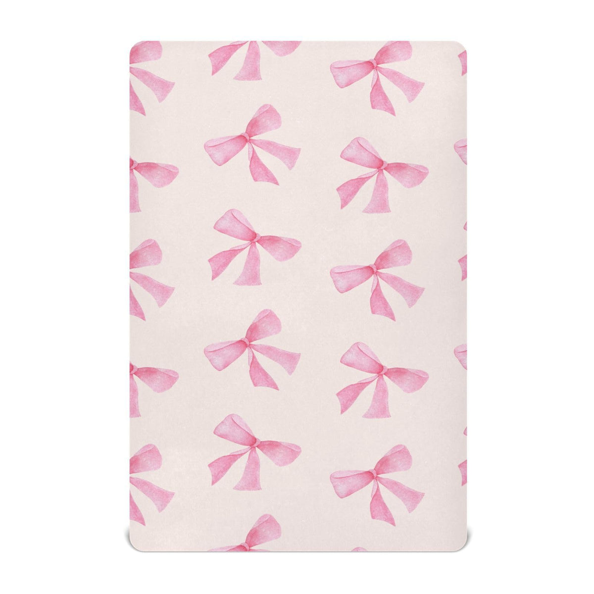 Burbuja Pink Bow crib sheet close-up shows soft modal fabric for gentle touch