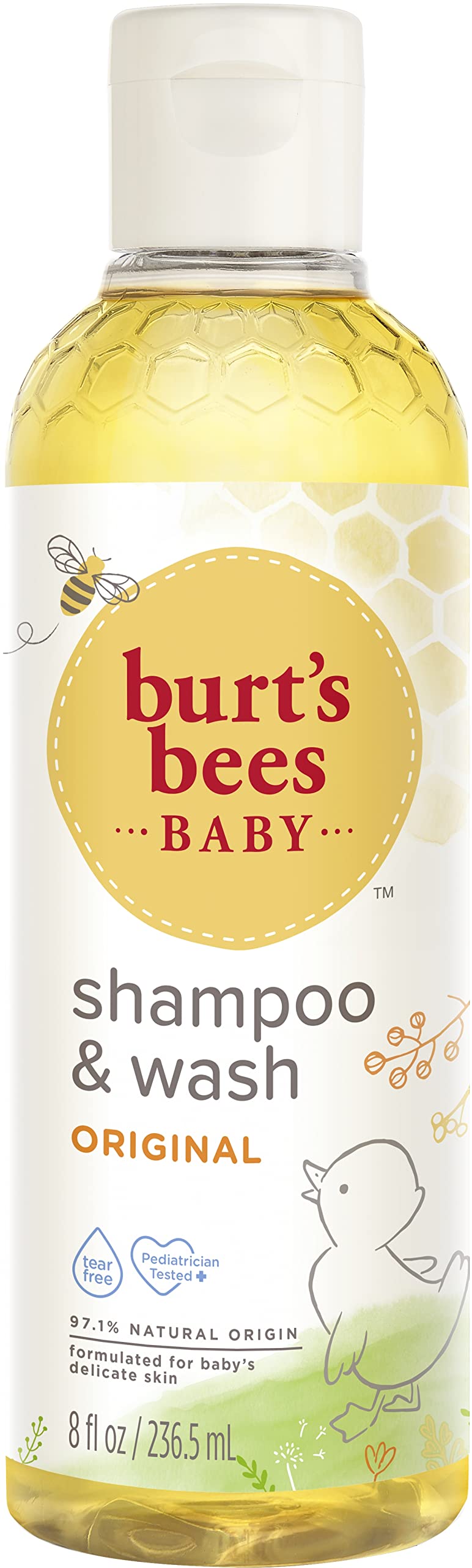 Burt's Bees Baby Bee Shampoo bottle with fresh scent for gentle bath cleansing.