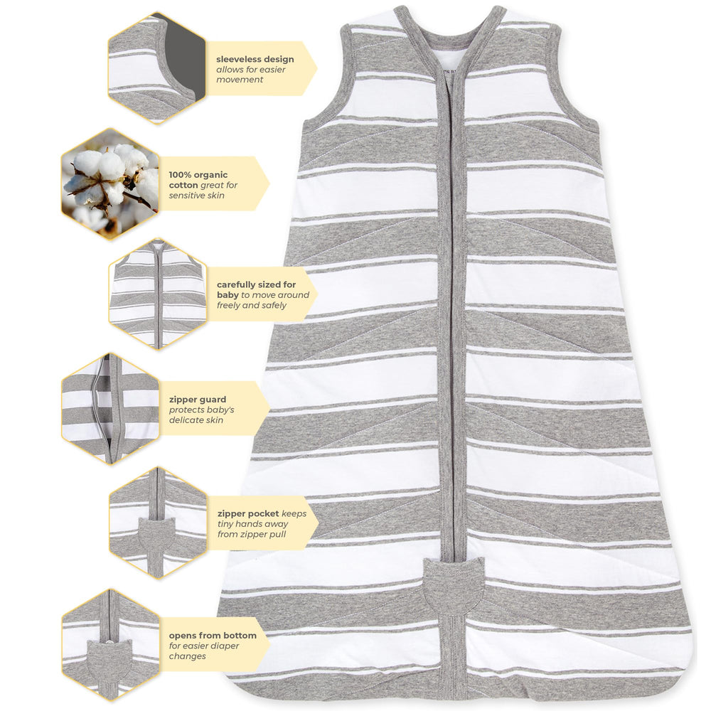 Burt's Bees Baby Beekeeper 1.5 TOG provides cozy warmth for chilly evenings.