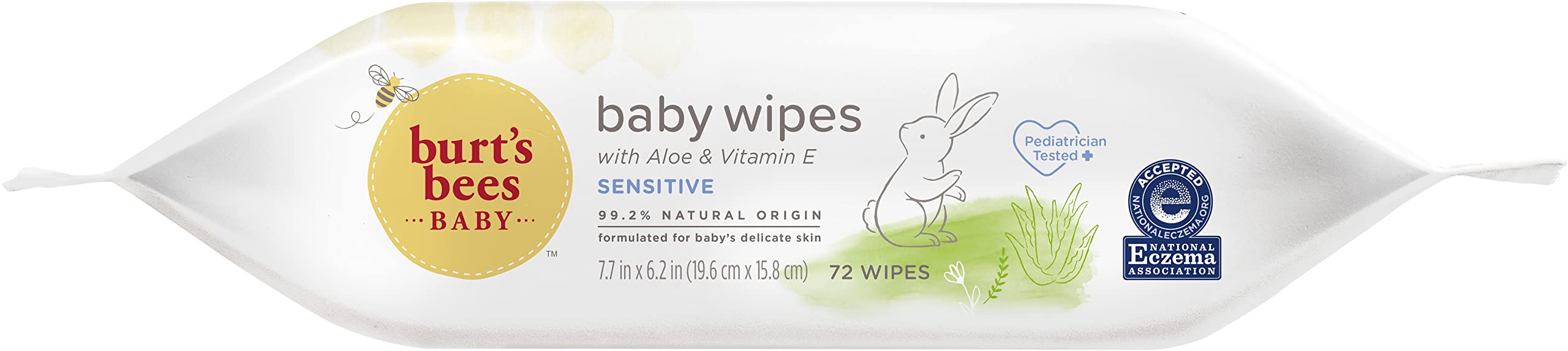 Burt's Bees Baby chlorine-free wipes ready for face and bottom cleanup on the go.