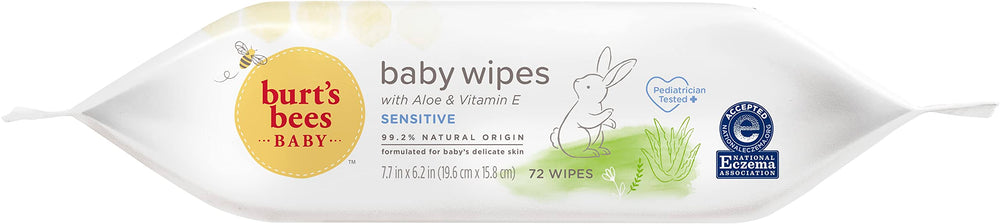 Burt's Bees Baby chlorine-free wipes ready for face and bottom cleanup on the go.