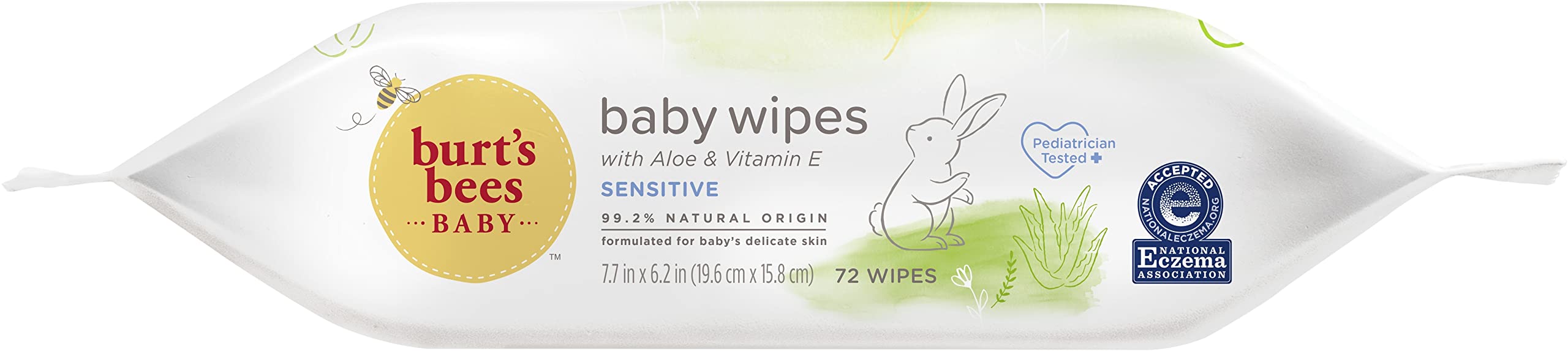 Burt's Bees Baby chlorine-free wipes are pediatrician-tested for safe everyday use.
