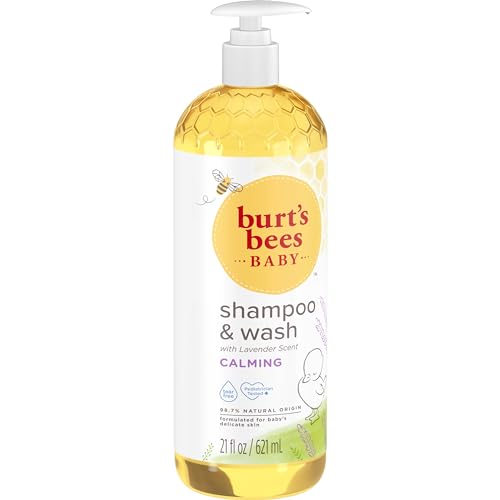 Burt's Bees Baby Head-to-Toe cleanser shown with soft textures for sensitive skin.