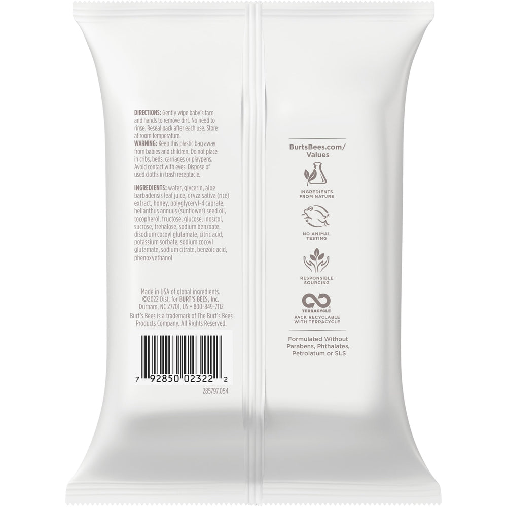 Burt's Bees Baby unscented wipes with 98.5 percent natural origin for gentle cleansing