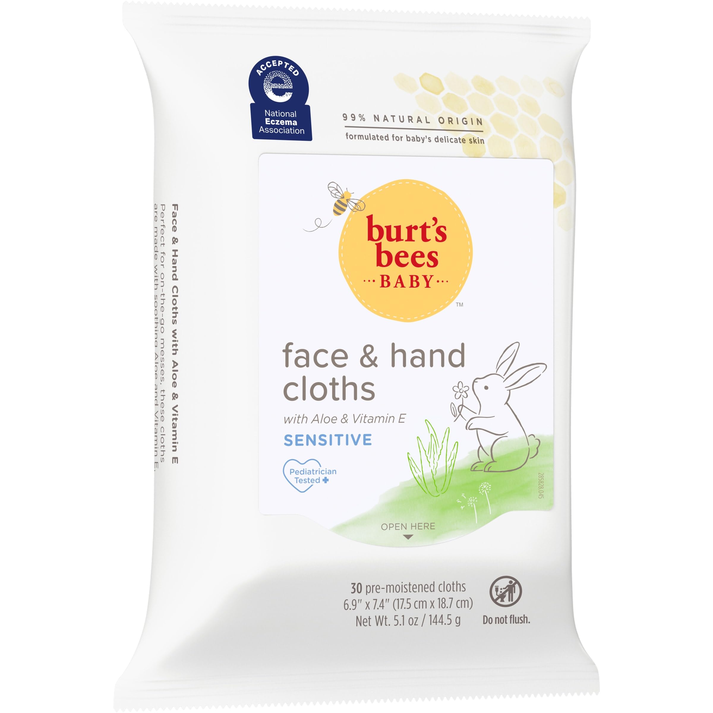 Burt's Bees Baby unscented wipes safe for sensitive and eczema-prone skin