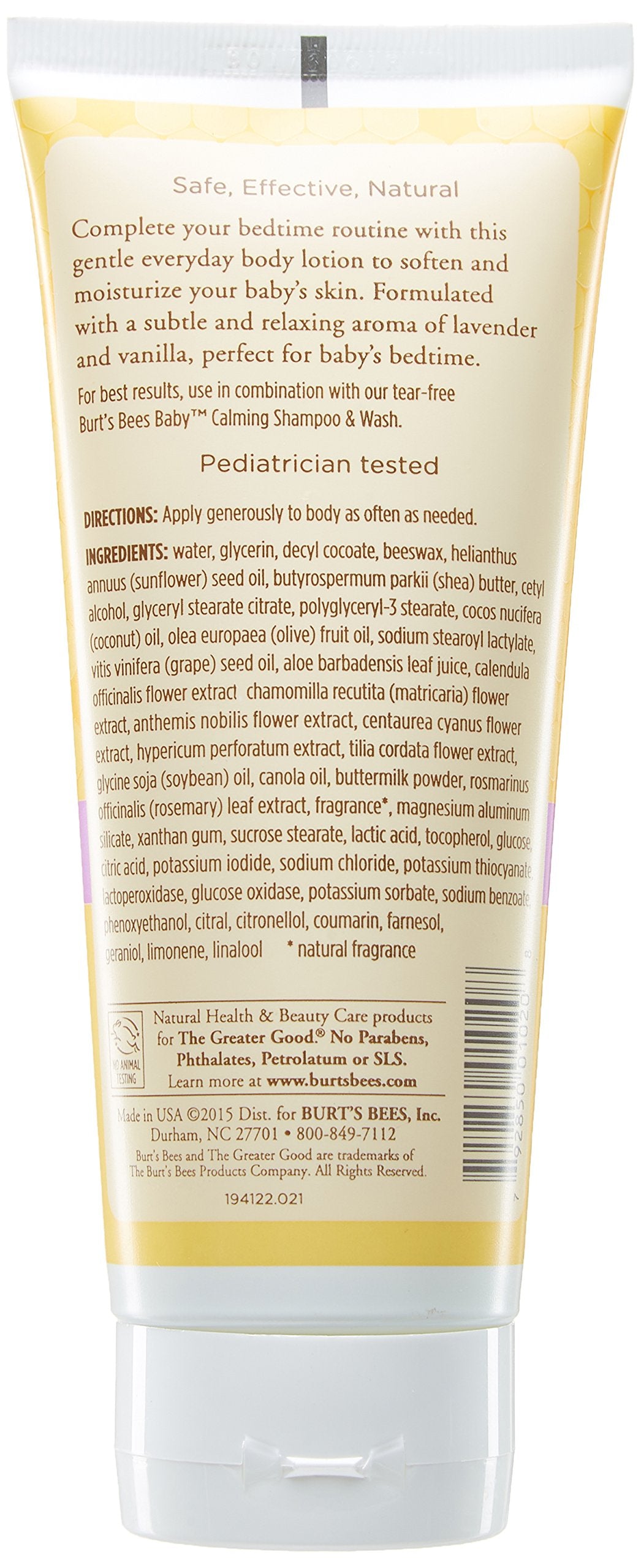 Burt's Bees Baby Nourishing Lotion aloe infusion hydrates sensitive skin