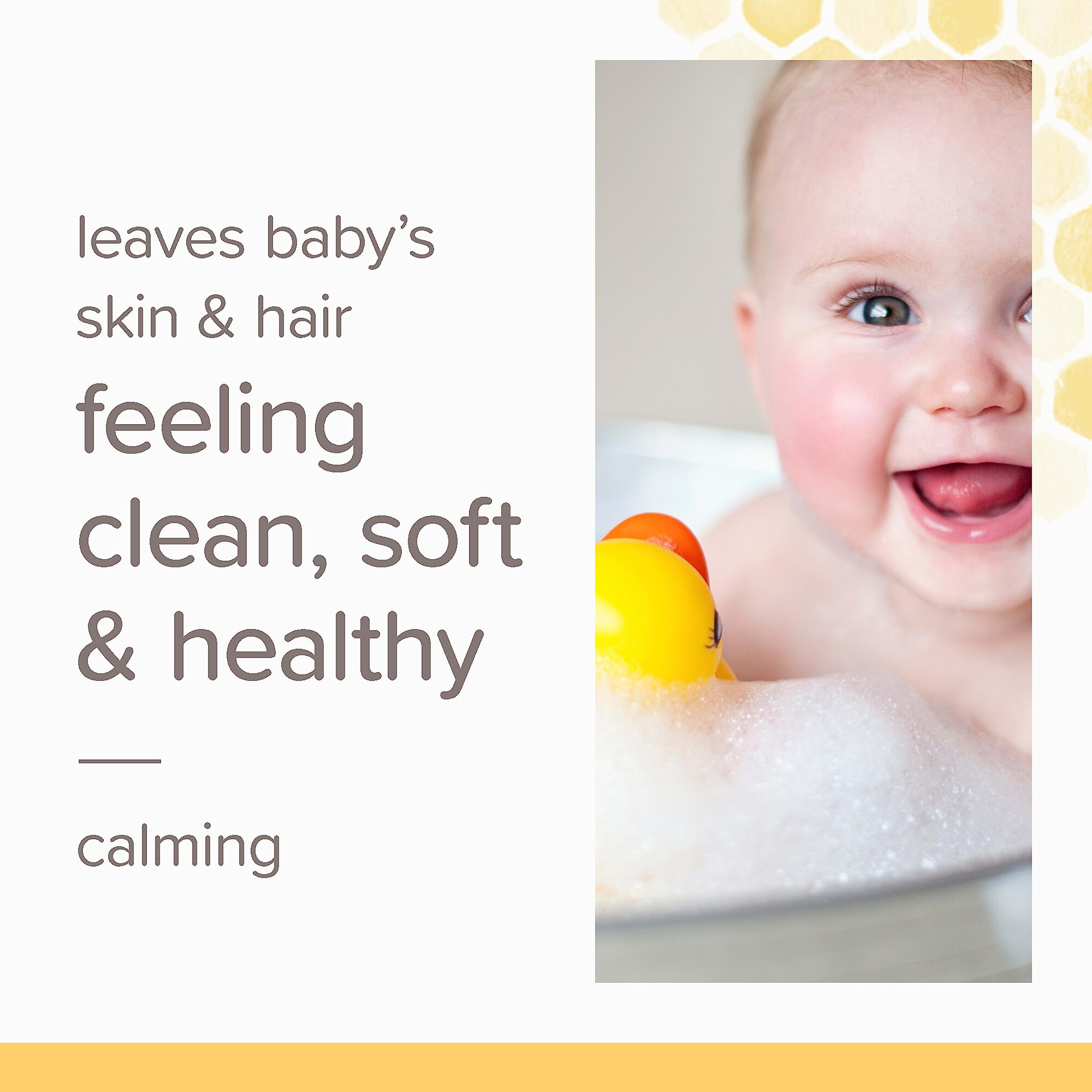 Burt's Bees Baby Shampoo Lavender bath-time application shows gentle lather for head-to-toe cleansing.