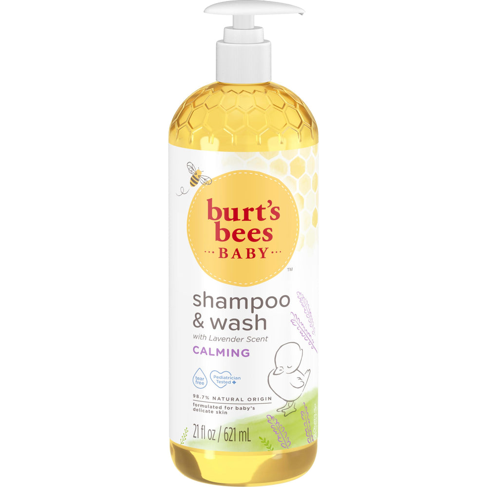 Burt's Bees Baby Shampoo Lavender tear-free formula for gentle bath time.