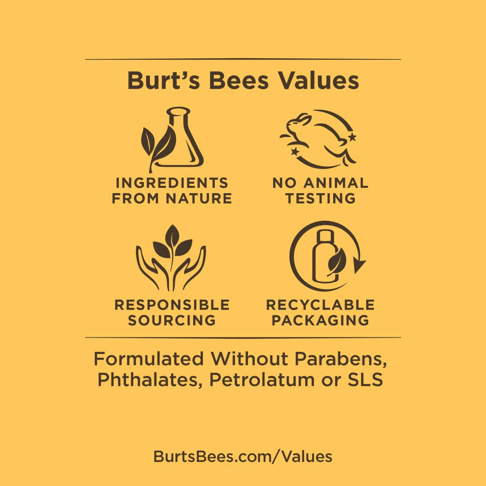 Burt's Bees bath-time routine photo shows easy, gentle cleansing for delicate skin.