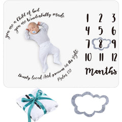Buryeah baby milestone blanket in soft flannel for cozy newborn shoots